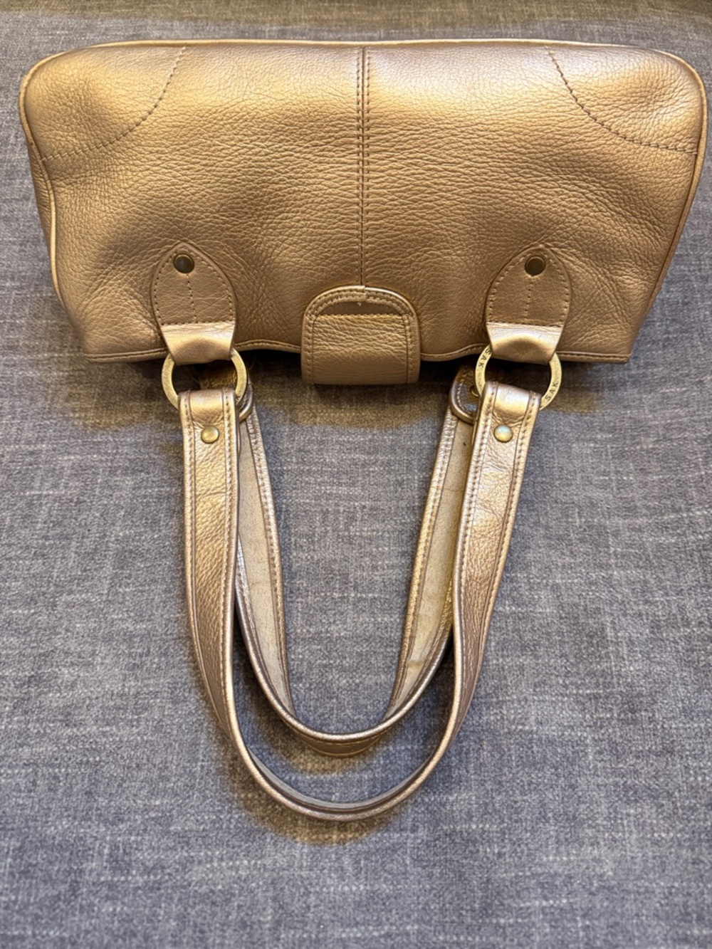 The Sak Metallic Gold Leather Shoulder Bag GUC - Picture 6 of 8